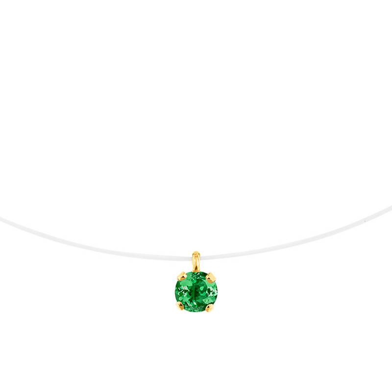 375/1000 Yellow Gold & Nylon Diopside Necklace, 42 cm - Aurora