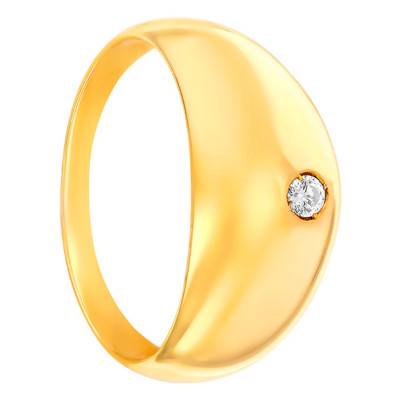 750 Yellow Gold & 0.05ct Diamond Signet Band Ring - Imperium