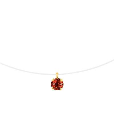 Collier nylon Or Jaune 375 & grenat, Longueur 42 cm - Rosatella