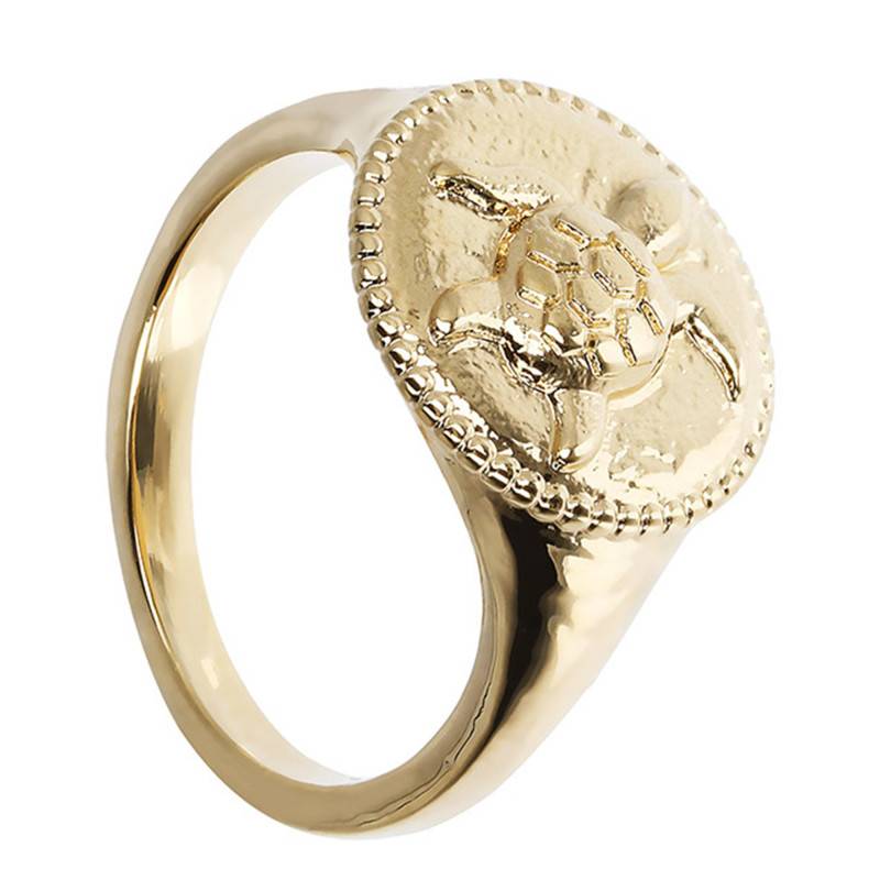 Yellow Gold-Plated Turtle Ring - Etrusca Gioielli