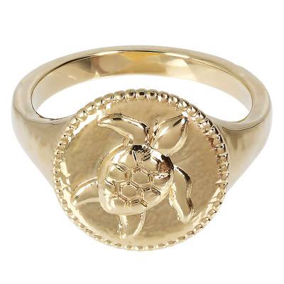 Yellow Gold-Plated Turtle Ring - Etrusca Gioielli