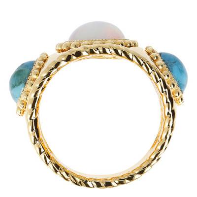 Yellow Gold-Plated Freshwater Pearl Ring - Etrusca Gioielli