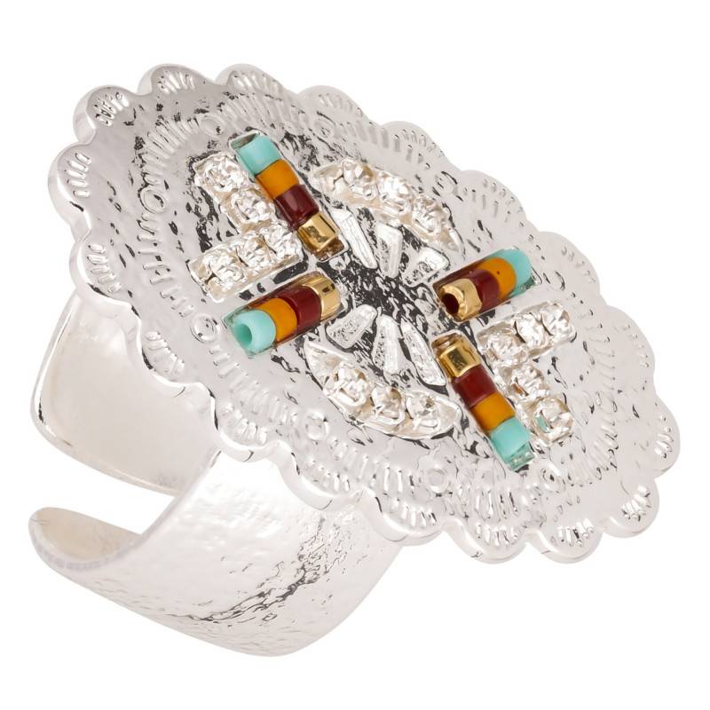 Santana Silver Open Ring & Multicolor Stones - Hipanema