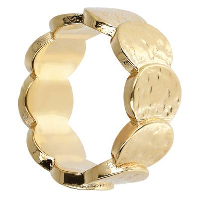 Bague plaqué or à disques martelés - Etrusca Gioielli