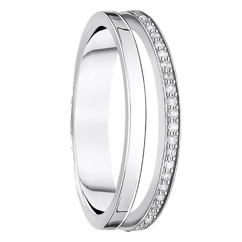 925 Silver Double Band & White Stones Ring - TR2316-051-14 - Thomas Sabo