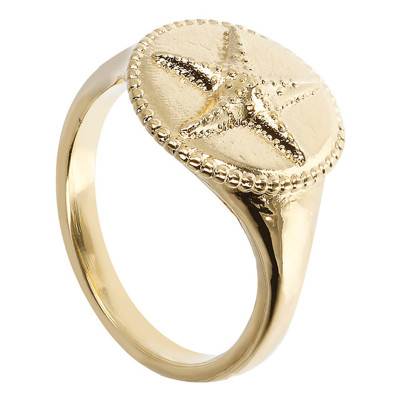 Yellow Gold-Plated Starfish Ring - Etrusca Gioielli