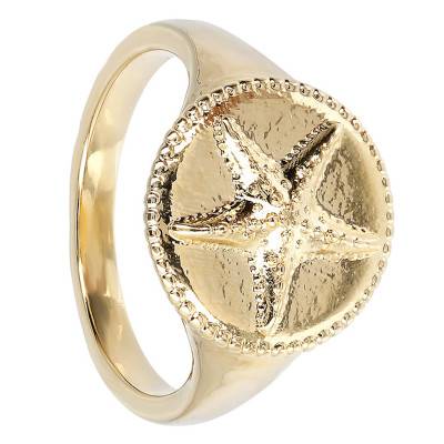 Yellow Gold-Plated Starfish Ring - Etrusca Gioielli