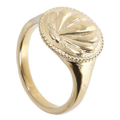 Yellow Gold-Plated Shell Ring - Etrusca Gioielli