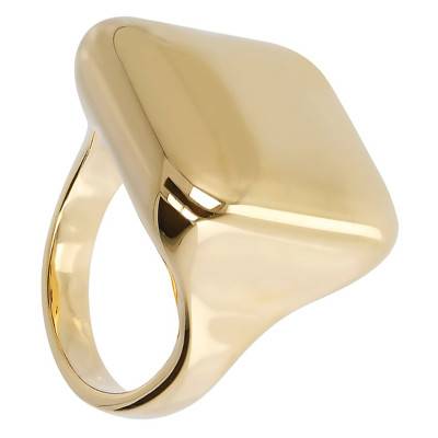 Yellow Gold-Plated Horned Ring - Etrusca Gioielli