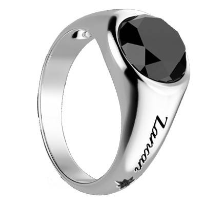 925/1000 Silver & Black Onyx Eternity Signet Ring - EXA237 - Zancan