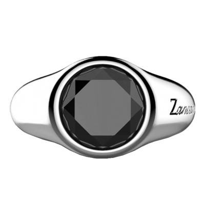 925/1000 Silver & Black Onyx Eternity Signet Ring - EXA237 - Zancan