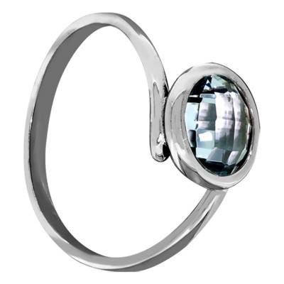 Bague Lune Bleue, Topaze & Or Blanc 750 - Les Valentines