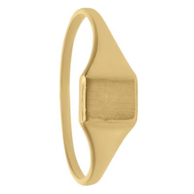 750/1000 Yellow Gold Brushed Square Signet Ring - Imperium