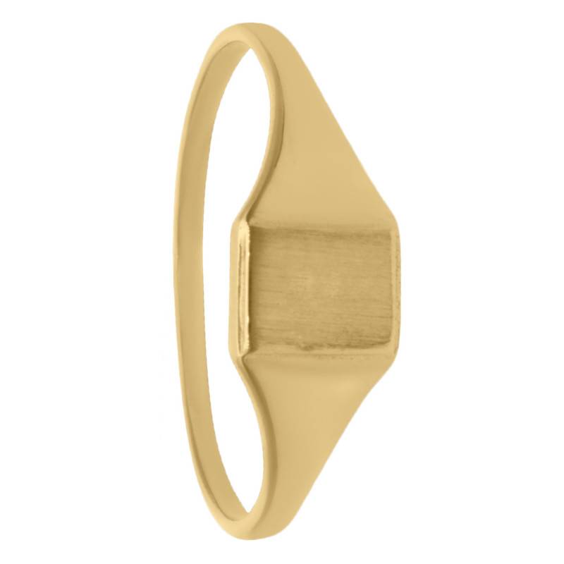 750/1000 Yellow Gold Brushed Square Signet Ring - Imperium