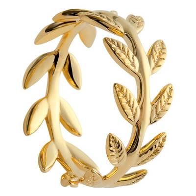 Bague Feuilles de Laurier Plaqué Or Jaune - Naïades