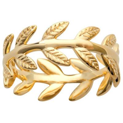 Bague Feuilles de Laurier Plaqué Or Jaune - Naïades