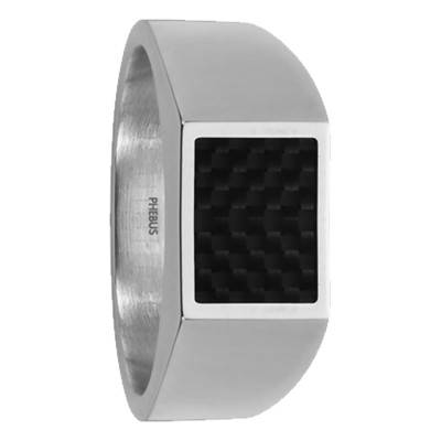 Séverin Steel & Carbon Signet Ring - Phebus