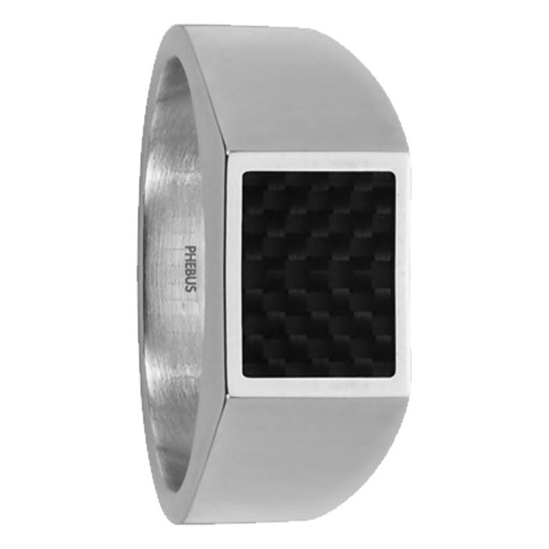 Séverin Steel & Carbon Signet Ring - Phebus