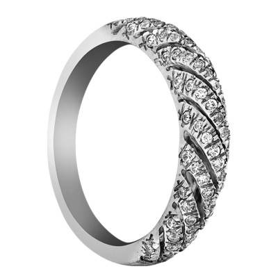 Bague Ulhas Or Blanc 375 et Diamants - Kundan
