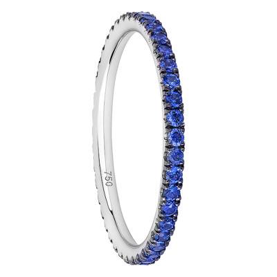 White Gold 750 & Sapphire 0,48 ct Full Eternity Gracieuse Wedding Ring - Verifine