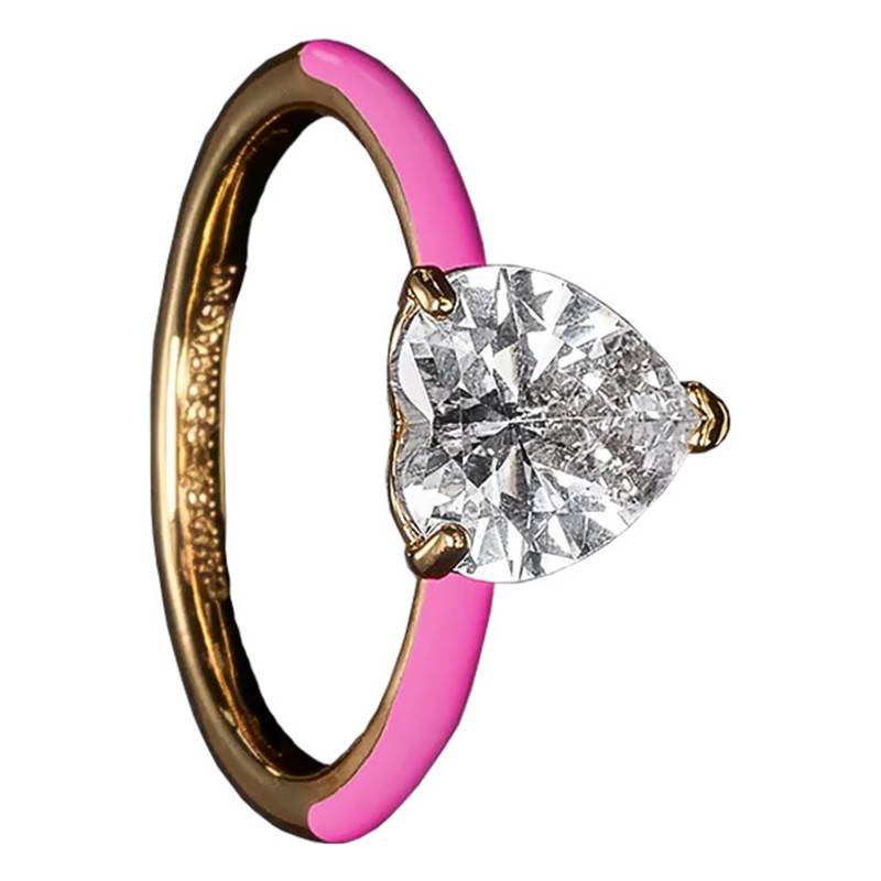 Gold-Plated Pink Enamel Love Parade Ring - J19AVI34012 - Chiara Ferragni