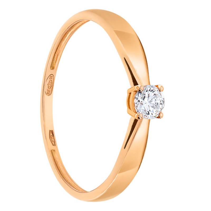 Diamond Solitaire Ring 0.20 ct in 750 Rose Gold - Demetra