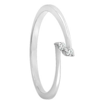 Bague en Or Blanc 375 ou 750 triangle 2 diamants - Juweel