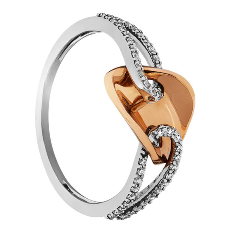Mithi Two-Tone 375/1000 Gold Diamond Ring - Kundan