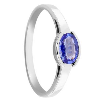 Bague Parenthèses Or Blanc 750, Saphir 0,6 ct - Les Valentines
