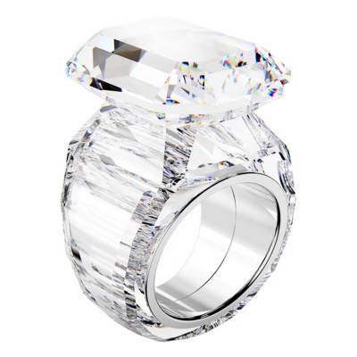 Lucent Steel & White Crystal Cocktail Ring - 5666590 - Swarovski