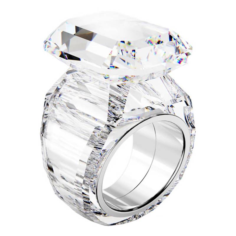 Lucent Steel & White Crystal Cocktail Ring - 5666590 - Swarovski