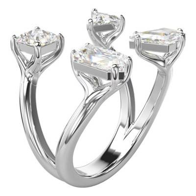 Bague Ouverte Mesmera Métal Rhodié & Cristaux Blancs - 5661704 - Swarovski