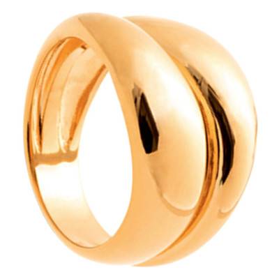 Bague Bombée en Laiton Plaqué Or 750 - Naïades