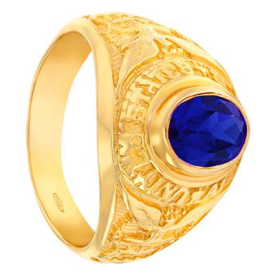 375/1000 Yellow Gold & Synthetic Sapphire Académie Signet Ring - Imperium