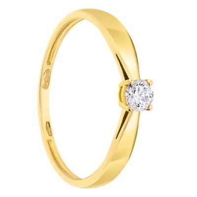Yellow 750/1000 Gold Solitaire Diamond Ring 0.20 ct - Demetra