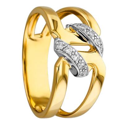Hécube Two-Tone 750/1000 Gold & Diamond Ring - Joelli