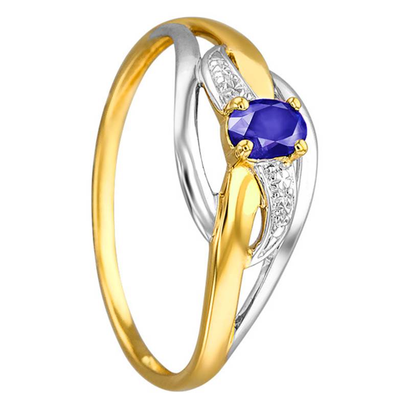750/1000 Two-Tone Gold Sapphire 0.226 ct Solitaire Ring - Joelli