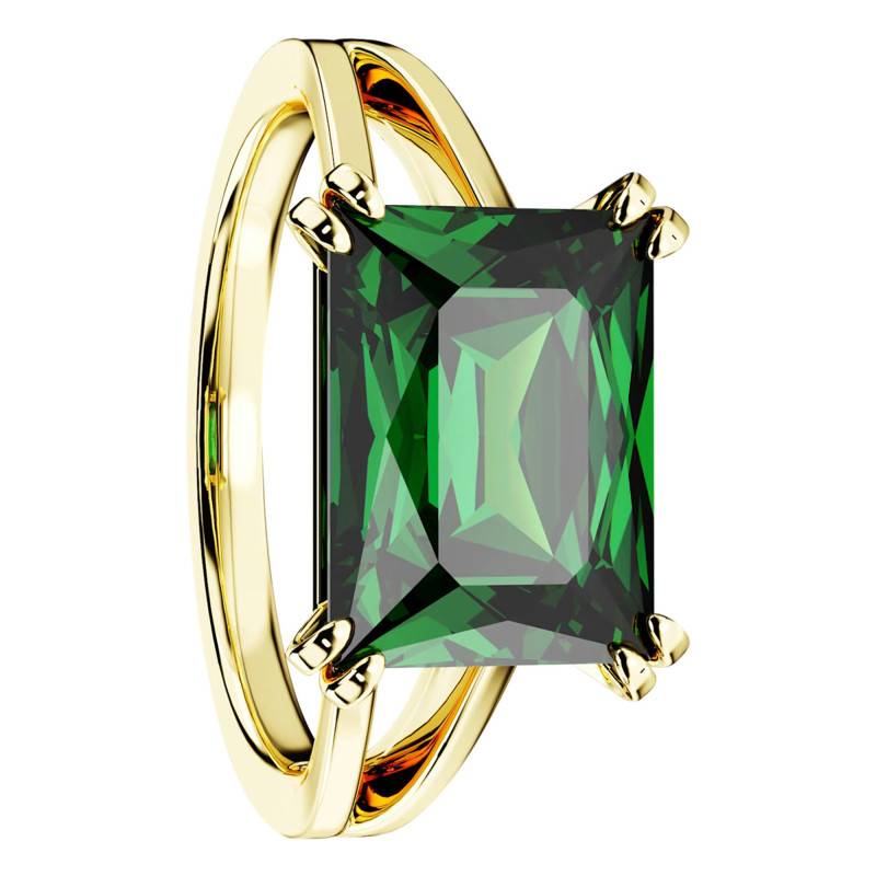 Matrix Gold-Plated Metal & Green Crystal Cocktail Ring - Swarovski