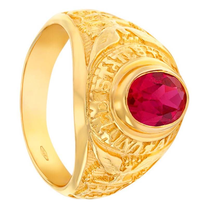 750/1000 Yellow Gold & Synthetic Ruby Académie Signet Ring - Imperium