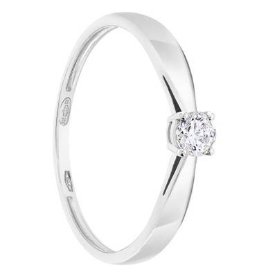 Bague Solitaire Diamant 0.20ct & Or Blanc 750 - Demetra