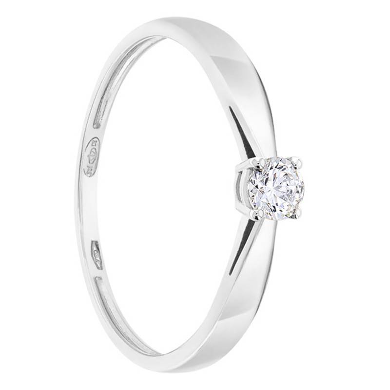 Diamond Solitaire Ring 0.20 ct in 750 White Gold - Demetra
