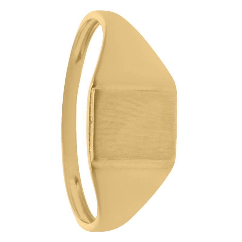 Brushed Square Unisex 750/1000 Yellow Gold Signet Ring - Imperium