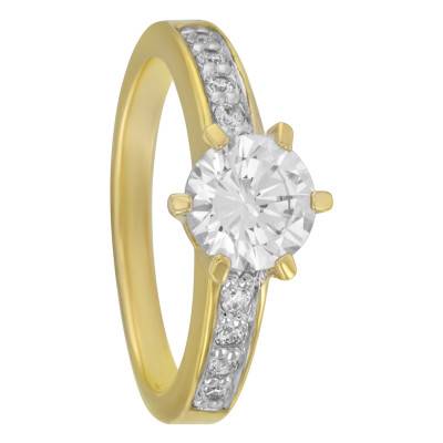 Bague Oxydes de Zirconium Blanc, Plaqué Or - Naïades