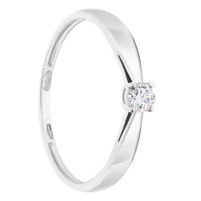 Bague Solitaire Diamant 0.15ct & Or Blanc 750 - Demetra