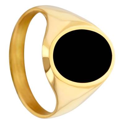 375 Yellow Gold & Onyx Signet Ring, Dimension 10 x 13 mm - Imperium
