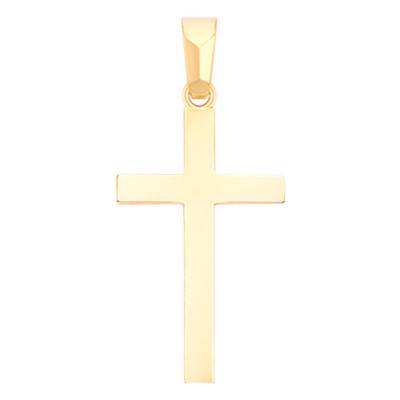 Croix à Fil Carré en Or Jaune 750 - Becker