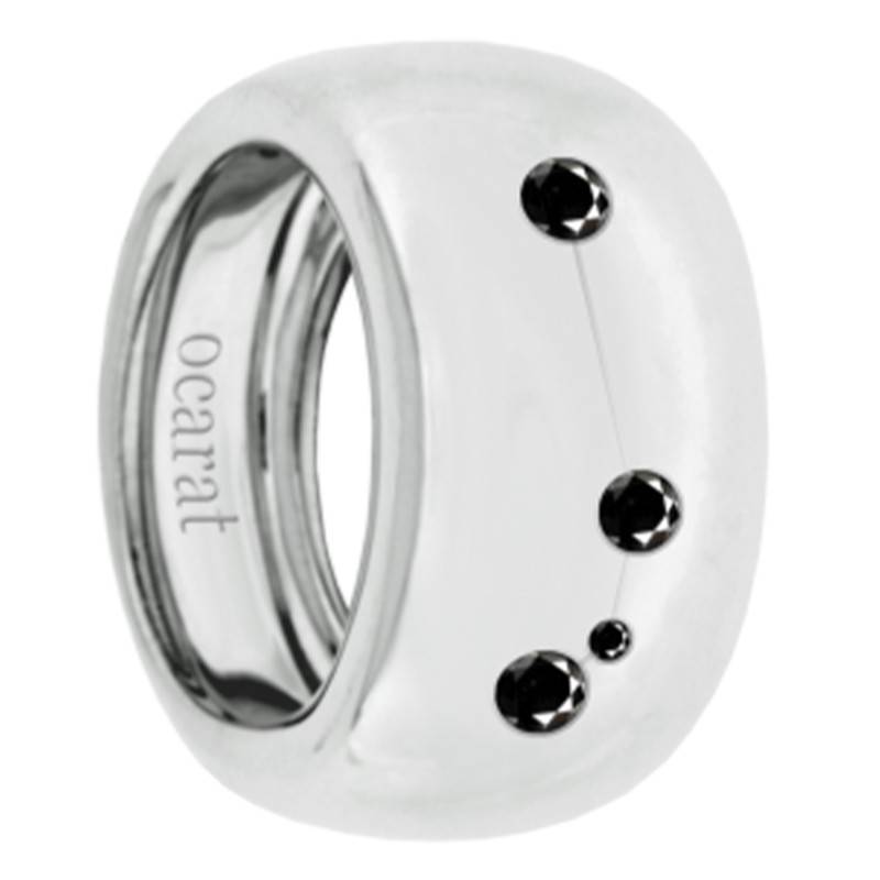 925 Silver & Black Diamond Aries Constellation Ring - Ocarat