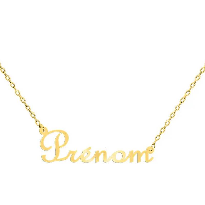 Customizable Gold-Plated Name Necklace, Length 40 cm to 44 cm - Emanessence