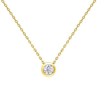 18K Yellow Gold & G/VS Diamond Necklace, Length 40 cm to 55 cm - Ocarat