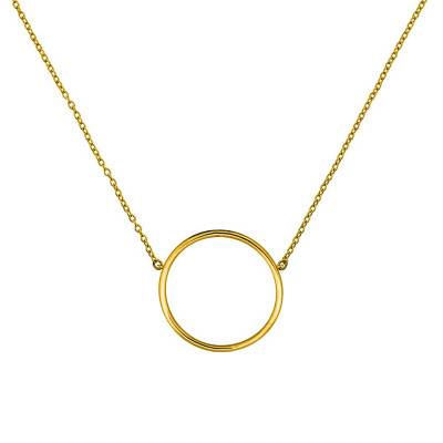 750 Yellow Gold Circle Necklace, Length 45 cm, Width 17 mm - Ocarat